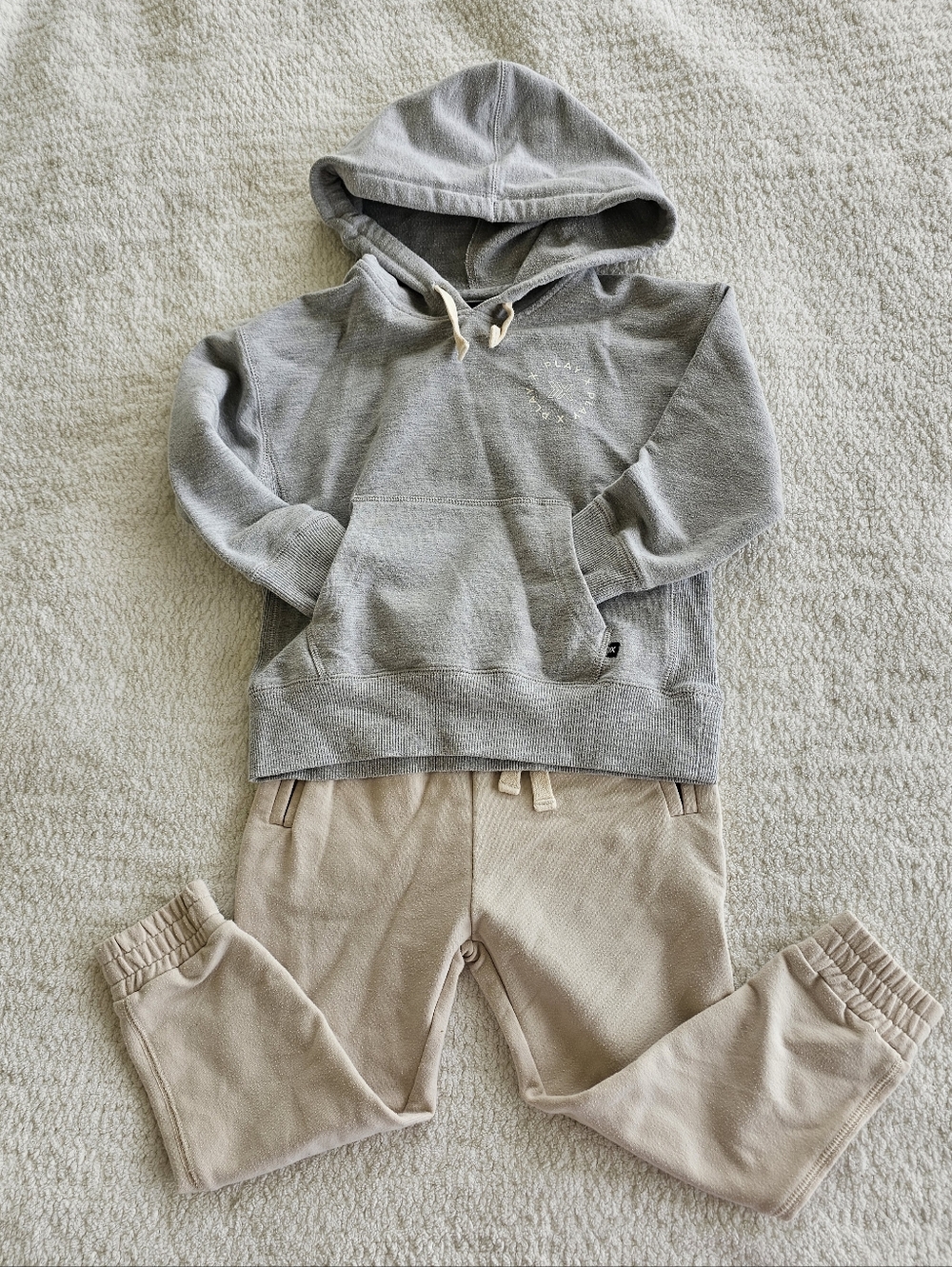 Rylee + Cru “Play All Day” Sweatsuit Set – Size 4/5Y | Neutral Cozy Lounge Set
